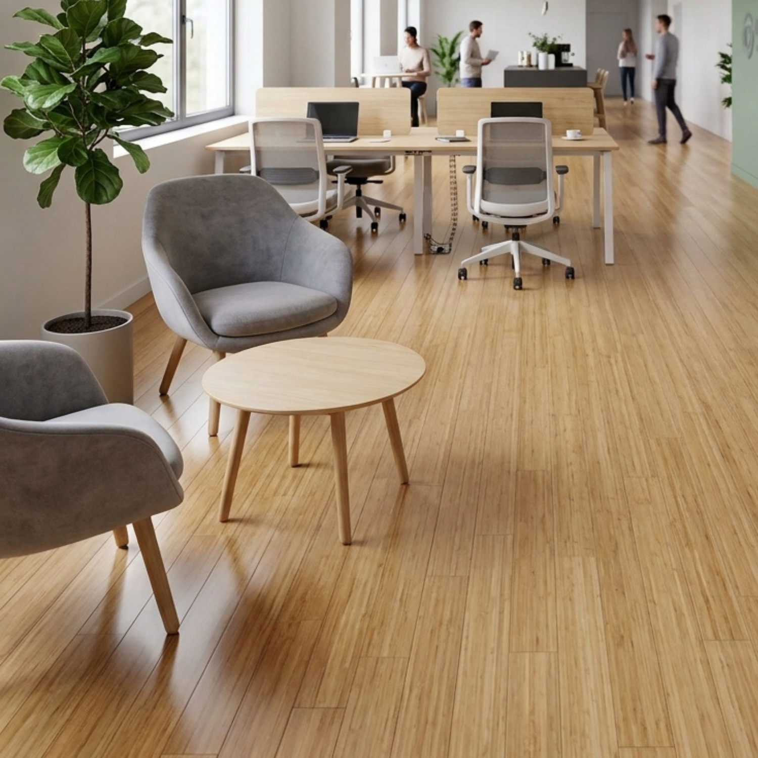 Parquet Bambou Vertical Écru